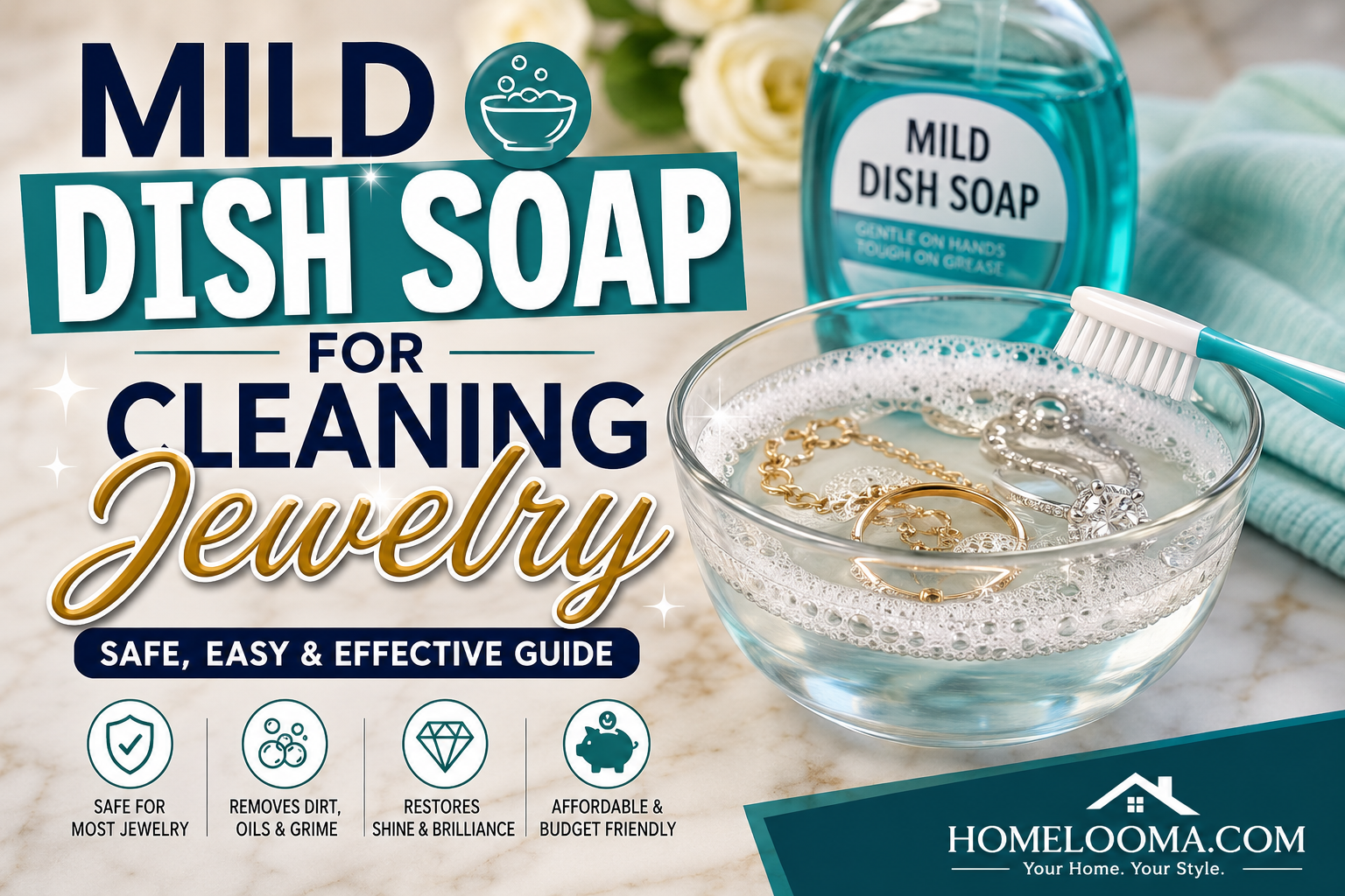 Mild Dish Soap for Cleaning Jewelry