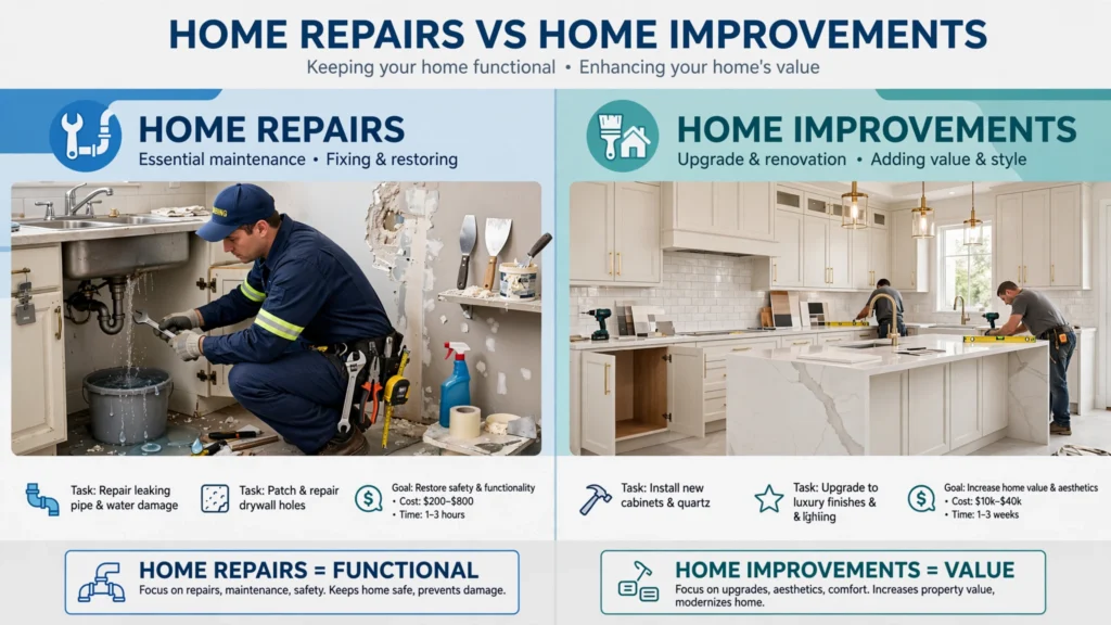 Home Repairs vs Home Improvements