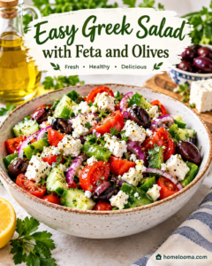 Easy Greek Salad with Feta and Olives Recipe